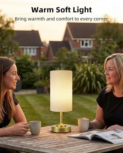 Cordless Lamp, 2-Pack, Dimmable, Ambient Light, 2700K, Timer, Touch Control, Portable, LED, Battery Operated, Rechargeable, Wireless, Desk Lamp, Kitchen Lamp, Fabric Shade, for Bedroom, Living Room view 7