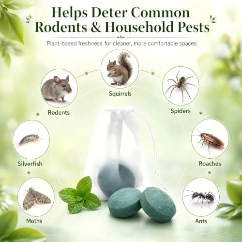 Rodent Repellent for Mice & Rats, 1.41 Oz 24pc, Indoor & Outdoor Use | Peppermint Oil Repellent for Rat Mice, Ant, Roach, Spider, Squirrel, for House, Garage, Car Engine, RV, Attic, Basement view 5