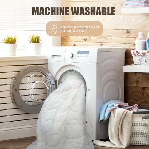 Jet’S Home Heated Electric Mattress Pad King Size - 4 Heat Levels & Overheat Protection, Ultra-Soft Machine-Washable Fabric, Dual Control & 10 Hour Auto-Off, Fitted Deep Pocket (78"x80"+15") view 5