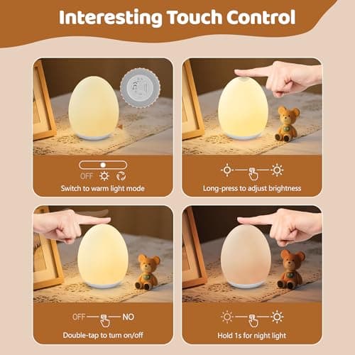 Night Light for Kids, 7 Colors Changing Egg Light for Nursery view 2