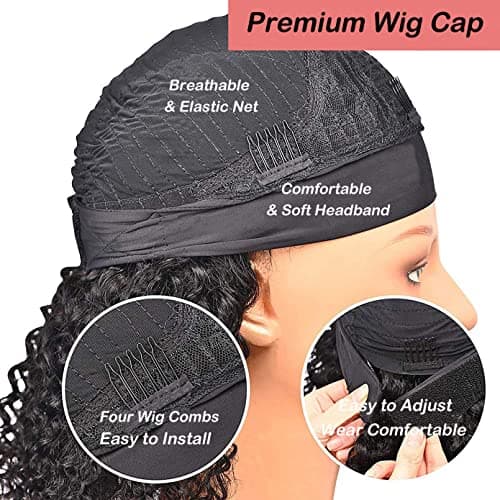 JCL Headband Wig Human Hair Body Wave Headband Wigs Human Hair Wig 14 Inch Human Hair Curly Wigs for Black Women Natural Color None Lace Front Wigs view 3