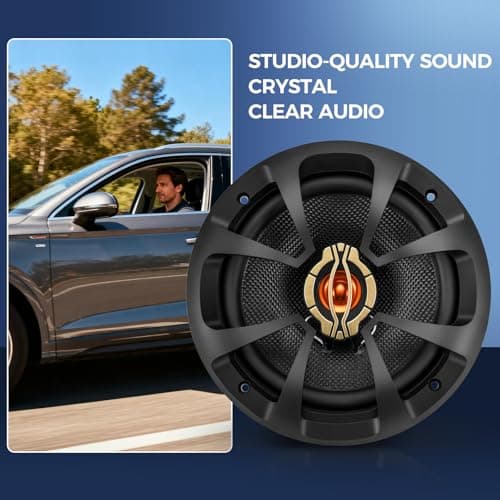 CLES ZYZ 2026 Upgraded 6.5 Inch Car Speakers, 6.5 Speakers, 800W Peak Power, 200W RMS, 4 Ohm, Car Audio Speakers with Glass Fiber Woofer & PEI Tweeters for Hi-Fi Music Experience (Pair) view 6