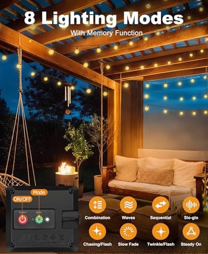 btfarm 2 Pack Solar String Lights Outdoor, Total 98FT 100 LED Crystal Globe | IP65 Waterproof Solar Powered Patio Lights, 8 Lighting Modes for Garden Balcony Yard Porch Party Christmas Decor, Warm White view 4