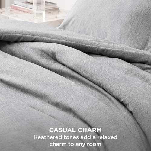 Bedsure Full Comforter Set - Grey Soft Bedding for All Seasons, Cationic Dyed Bed Set, 3 Pieces, 1 Full Size Comforter (82"x86") and 2 Pillow Shams (20"x26"+2") view 3