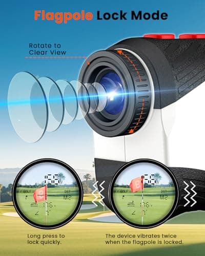 Golf Rangefinder with Slope,1200 Yards Laser Range Finder Golfing,7X Magnification,Flag Lock Vibration,Rechargeable Range Finders with Magnet Stripe,Continuous Scan Mode,High Precision Measurement. view 4