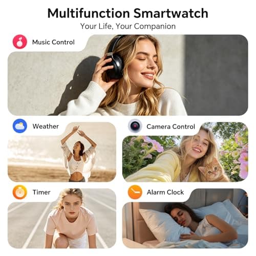 Smart Watch for Women Android & iPhone [40mm 3 Bands, Cloud Star Pink] | 1.75'' AMOLED Display Fitness Watch with Answer/Make Call, 24/7 Health Monitoring, AI Voice, 110+ Sport Mode, 3ATM Waterproof view 5