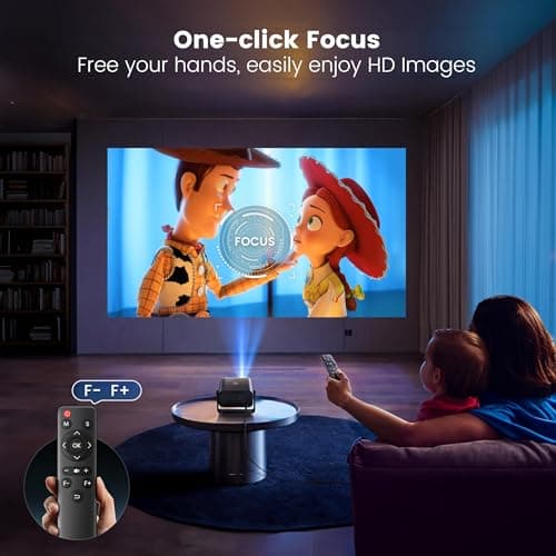 Projector with WiFi and Bluetooth - Mini Projector Short Throw[145°Adjustable-Stand & Electric Focus & Auto Keystone 50% Zoom] PUTRIMS Portable 1080P Home Outdoor Movie Proyector for TV Stick/Phone view 4