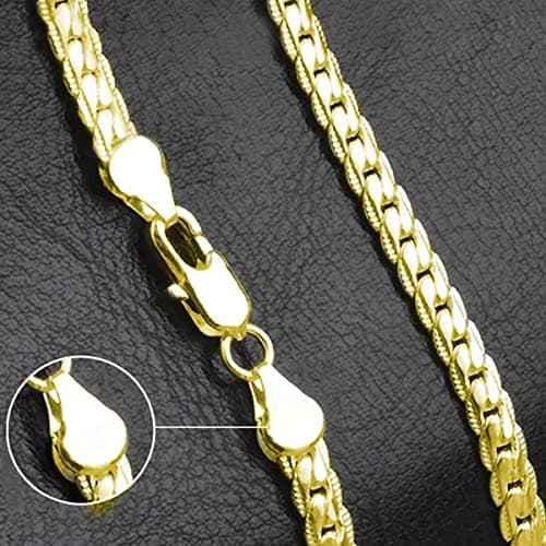 ZNBOH 5MM Plated Gold Chain Necklace for Women Men Full Sideways Chain Necklace Jewelry Sets Wedding Gift view 3