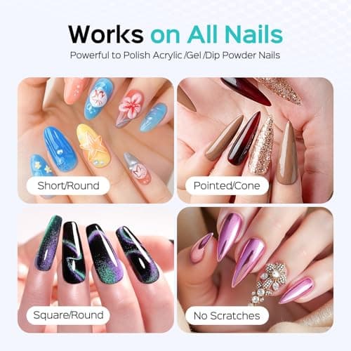 COSLUS Professional Rechargeable Electric Nail Drill 40000 RPM, Portable Nail File with Storage Stand for Acrylic Gel Polishing Removing - Easy to Use for Women, Manicure at Home DIY or Salon, White view 6