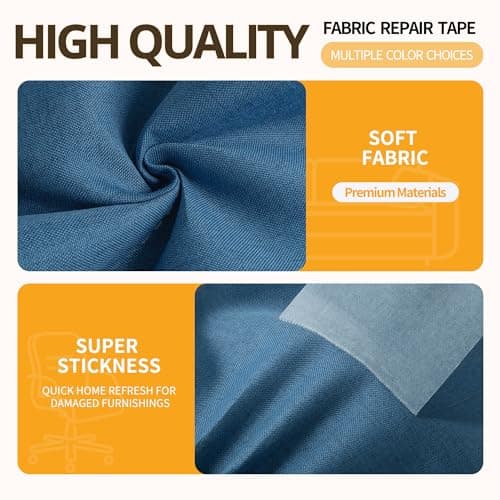Sgooyir Fabric Repair Tape, Self-Adhesive Couch Patch Repair Fabric Patches for Furniture, Couch Repairing Kit Tape for Upholstery, Carpets, Chairs, Sofas, Pillows Linen 4x80 Inch Navy Blue view 3