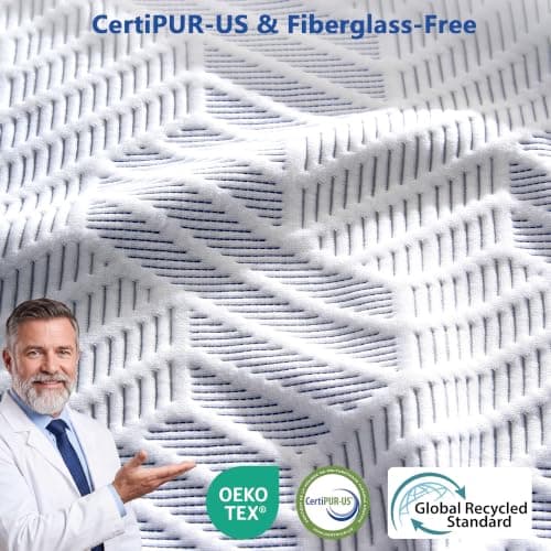 Extra Firm Mattress Topper Queen Size 3 Inch, Premier High Density Foam Bed Topper for Back Pain, Cooling Mattress Pad in a Box with Removable Cover, Fiberglass Free, CertiPUR-US Certified 80" x 60" view 2