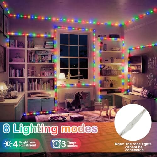 KNONEW 164FT 1000LED Rope Lights for Outside,Outdoor String Lights Waterproof 8 Modes Clear Tube Light for Indoor,Bedroom,Wedding,Garden,Patio,Christmas,Tree,Rv,Holiday Decoration(Multicolor) view 4