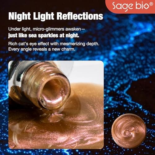 SAGEBIO Blue Tears Cat Eye Gel Nail Polish, 15ml, Long-Lasting for 4 Weeks, Magnetic Effect Gel for Stunning Nail Art, 06 view 3