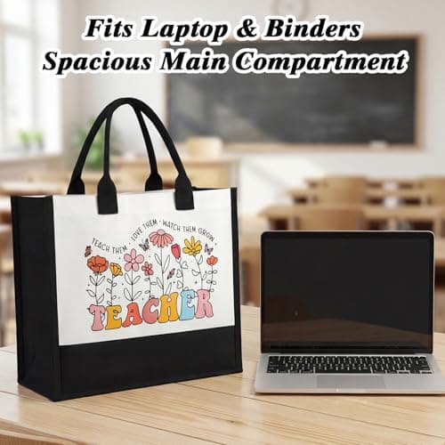 BESARME Teacher Appreciation Gifts Women Set of 10 Tote Bag Zippered Pouch Bookmarks Bracelets Pens Card Scrunchie Keychain Wristlet- End of Year Thank You Gifts Teacher Retirement Birthday view 6