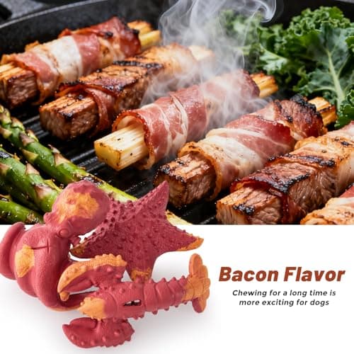 ZOMISIA Dog Chew Toys - Starfish Dog Toys for Small Medium Breeds, Rubber Teething Toys with Bacon Flavor, Pet Toys to Keep Them Busy view 5
