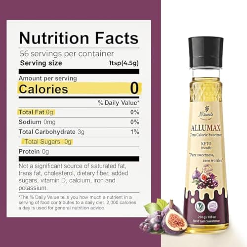 NXsweets Allulose Syrup (92% Pure Allulose), Zero Sugar Sweetener, Keto & Low Glycemic, Non-GMO, No Aftertaste, Baking & Coffee Friendly, Product of Korea, 8.8 oz (250 g) (Pack of 1) view 2