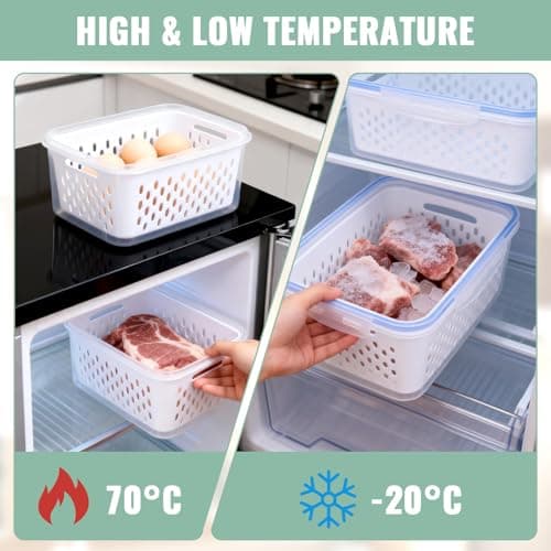 Zmxiabo 3 PCS Fruit Storage Containers for Fridge Food Berry Storage Container Set with Removable Strainer Lid Berries Container for Fridge BPA-Free Plastic Crisper for Long-Term Freshness view 6