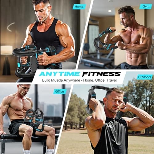 Twister Arm Trainer for Men, Chest Workout Equipment 5-Level Adjustable (40-130lb) with Ergonomic 27° Targets Biceps/Clip/Thigh, Portable Exerciser for Home Gym Travel Fitness view 6