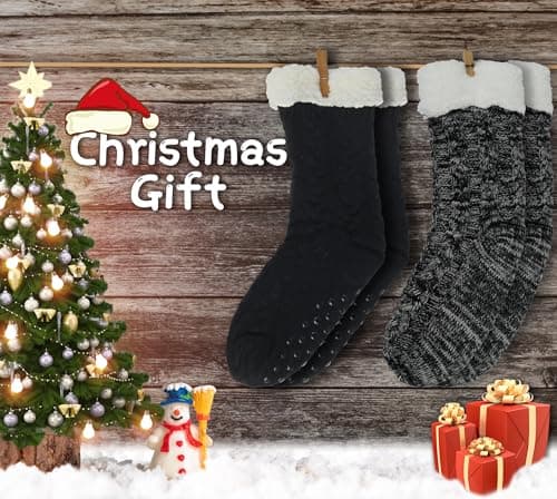 BenSorts Women Winter Thick Slipper Socks with Grippers Non Slip Warm Fuzzy Socks Christmas Gifts view 6