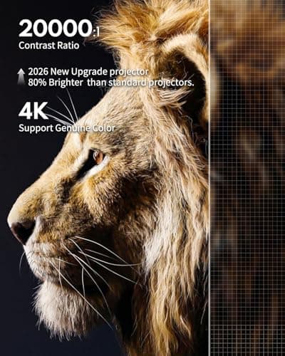 GooDee 4K Portable Projector with WiFi 6 and Bluetooth 5.4 - 2026 Upgraded Full HD Video Projector, Dolby Audio Home Theater for Outdoor Night & Bedroom Cinema, Compatible with Fire Stick/iOS/Android view 3