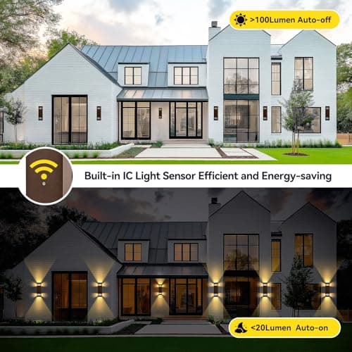 MZLITI 2-Pack Bronze Dusk to Dawn Outdoor Lights, Wall Light Wtih LED Bulbs, Modern Up Down Lights Outdoor, IP65 Waterproof Exterior Lighting Fixtures, Outside Lights for House for Porch, Garage view 2