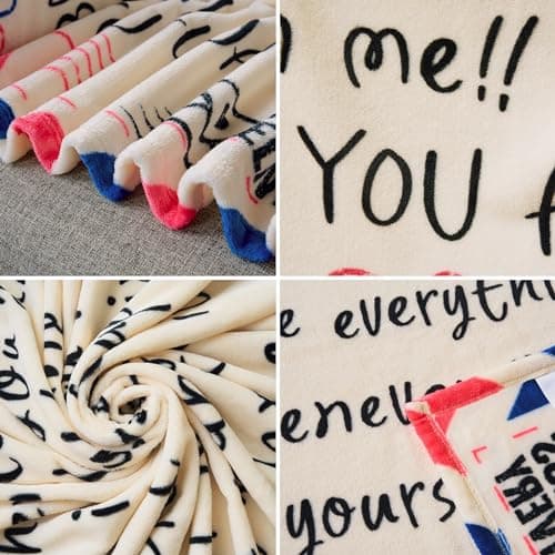 Joiedomi Mothers Day Blanket Gifts for Mom Birthday Gifts Soft Flannel Blanket for Mom Grandma from Daughter Son 50" x 60" Ivory White view 5