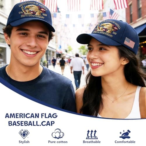 250 Anniversary USA Hat,United States 250th Anniversary Eagles Printing Hat,Adjustable Baseball Cap for Men & Veteran view 4
