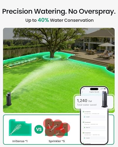 Aiper IrriSense 2 Smart Irrigation System, 4-in-1 Multi-Zone Watering Device, App Control, Smart Scheduling, Garden Sprinkler with Rain Sensor, for Lawns up to 4,800 sq.ft.-Gray view 4