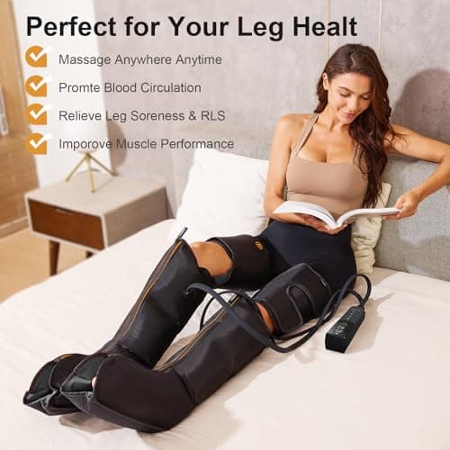 QUINEAR Advanced Full Leg Air Compression Massage, Leg and Foot Massager with Remote, Foot Calf & Thigh Massager for Swollen Legs view 5