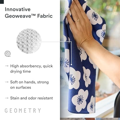 GEOMETRY Kitchen Tea Towels - Quick Dry Microfiber Dish Towels for Kitchen Every Bloom, 18" x 30" 2 Pack view 6