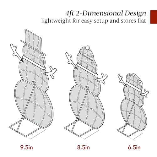 Best Choice Products 4ft 3-Piece 2D Lighted Christmas Snowman Family Set, Large Outdoor Yard Decor Holiday Decoration w/ 135 Twinkling LED Lights view 3