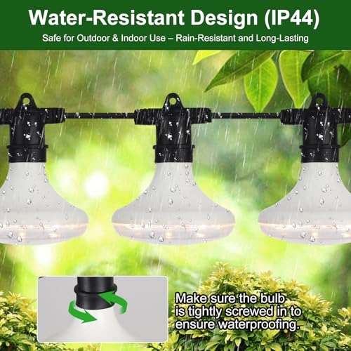 DingChen Outdoor Grow Lights Waterproof, Full Spectrum String Grow Light with 22FT Light String Cord for Seedling, Veg, Flower in Greenhouse, Garden, Backyard, Farm (12 Lights, with Smart Plug) view 4
