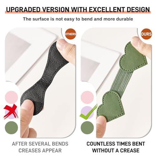 2Pcs Magnetic Leather Bookmarks with Gift Box Heart-Shaped Magnetic Pen Holder Book Marks Clip Gift for Book Lover Readers Cute Bookmark for Women, Green view 5