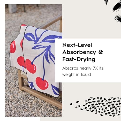 GEOMETRY Bar Towels for Kitchen - Spring & Summer Collection - Premium Towels for Cleaning Dishes & Glassware - Absorbent & Fast Drying Kitchen Towels - Soft Floral, 12" x 14" - 1-Piece view 2