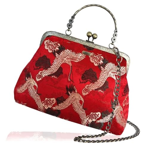 Abuyall Floral Top-Handle Handbag, Kiss Lock Evening Bag for Women, Vintage Handbag | Floral, Kiss Lock, Vintage — image 1