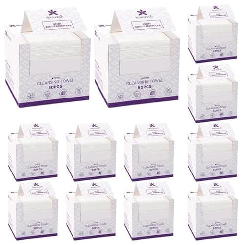 Serenorch Disposable Face Towels, 10" x 12", Ultra Thick Face Towelettes for Sensitive Skin, Extra Soft Makeup Remover Dry Wipes, 600 Count