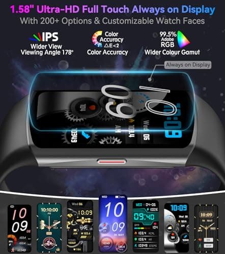 Smart Watch Fitness Tracker with 24/7 Heart Rate, Blood Oxygen Blood Pressure Monitor Sleep Tracker 120 Sports Modes Activity Trackers Step Calorie Counter IP68 Waterproof for Andriod iPhone Women Men view 4
