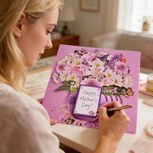 Rayilyn Mothers Day Cards with Music & Lights, 3D Pop Up Greeting Card, Forever Butterfly Bouquet, 9.5 Inch Life Sized, Birthday Gifts for Mom, Women, Wife, Grandma view 6