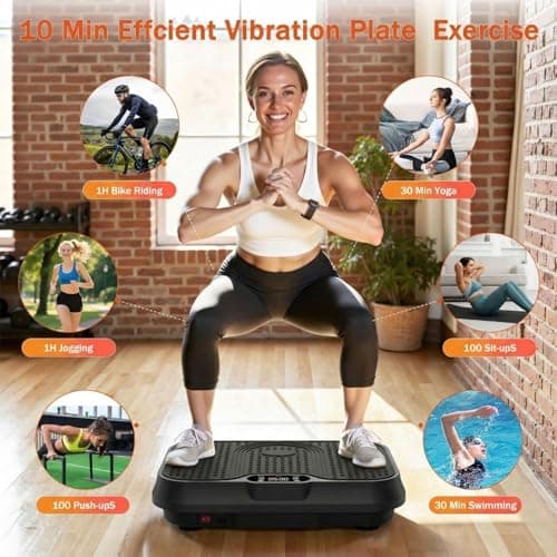 Vibration Plate Exercise Machine, Compact Vibrating Plate for Lymphatic Drainage, Vibration Plates for Weight Loss for Women Men, 400 Lbs Capacity Shake Plate Full Body Workout Machine for Home Gym view 3