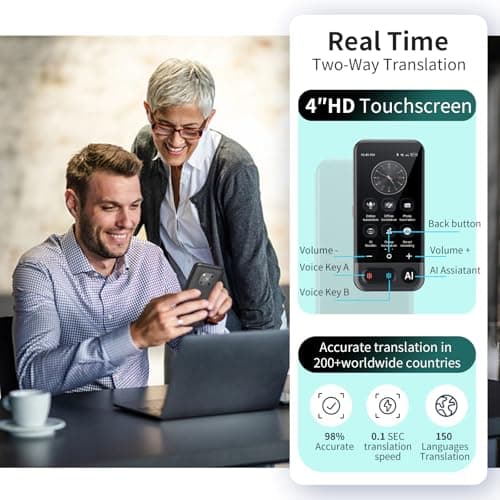 Language Translator Device No WiFi Needed, 2026 Upgraded AI Translator Support ChatGPT,150+ Languages Instant translator Support Offline/Recording/Photo/Voice Translation Real Time for Travel Business view 4