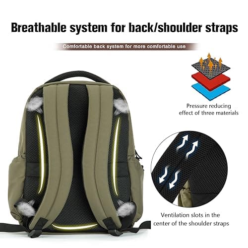 VEAGIA Tactical Travel Laptop Backpacks Large Heavy Duty Work Backpack For Men women Airline Approved (New ArmyGreen) view 4