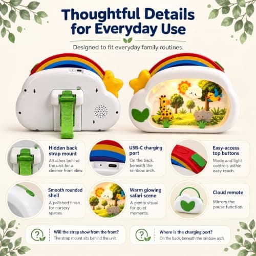 Baby Sleep Soother, USB-C Rechargeable Musical Crib Toy and Sound Machine with Lights for 0-12 Months Infant Toddler, Tummy Time Infant Toys, Birthday Gifts for Newborn 0-3 Years view 3