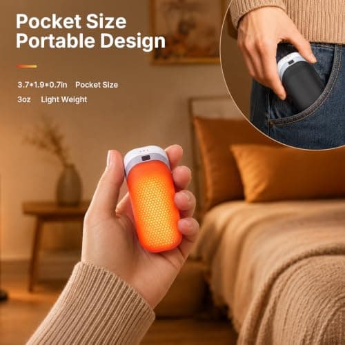Rechargeable Hand Warmers 2-Pack, Patented Skin-Friendly Silicone Handwarmer, 90% Large Heating Area, Gifts for Men, Women Christmas Outdoor/Indoor/Golf/Camping/Hunting Essentials view 5