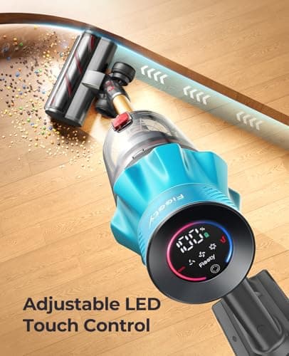 Cordless Vacuum Cleaner 650W/55Kpa, Stick Vacuum Cleaners 70 Mins Max Runtime with Charging Dock, Self-Standing Handheld Vacuum with Touch Display, 6-in-1 Vacuum Cleaner for Carpet/Hard Floor/Pet Hair view 6