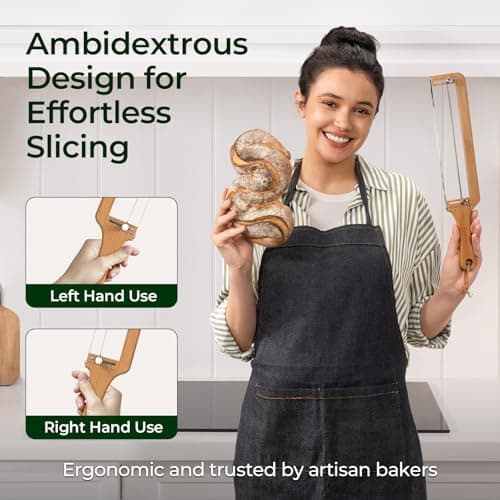 keechee Bread Pilot Adjustable Bread Knife – Upgraded Bread Slicer for Homemade & Sourdough Loaves, Serrated Stainless Blade with Precision Thickness Guide, Gift for Artisan Bakers view 5