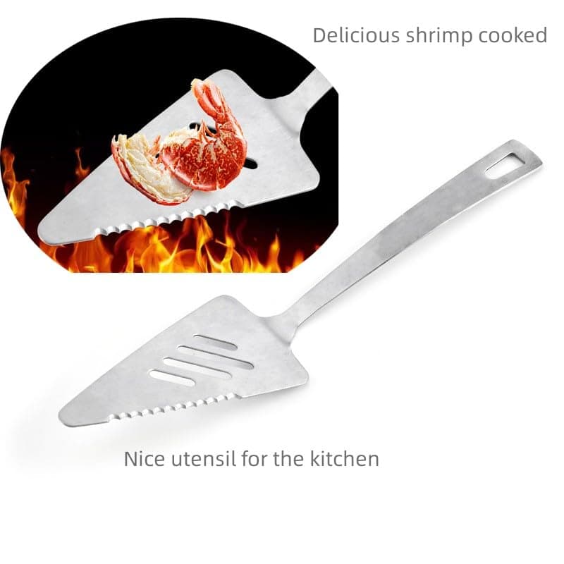 REVGOZU Modern simple stainless steel with teeth triangle creative cake spatula Multi-functional simple and easy lasting cake cheese knife baking utensils view 5