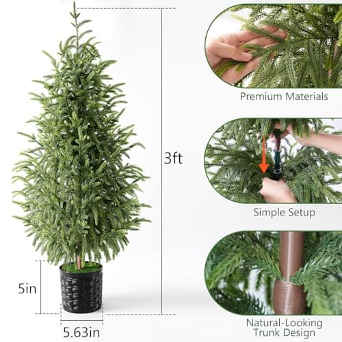 Christmas Decorations, 2 Pack 3FT Artificial Norfolk Pine Tree view 2