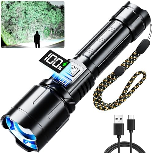 KNIBO Rechargeable Flashlight 99000 High Lumens, LED Super Bright Flash Light, Tactical Flashlights with LCD Power Display, 6 Modes, Waterproof, Brightest Flashlight for Emergencies Camping — image 1