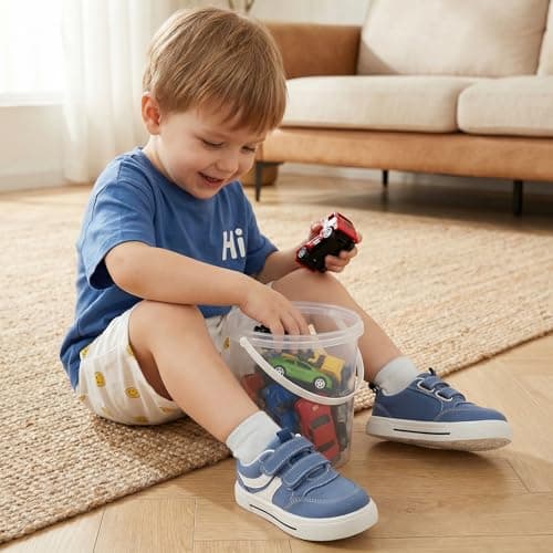 STQ KIDS Toddler Classic Retro Wide Toe Box Sneakers Boys Girls Walking Tennis Shoes Comfort First Walking Shoe Activities view 3