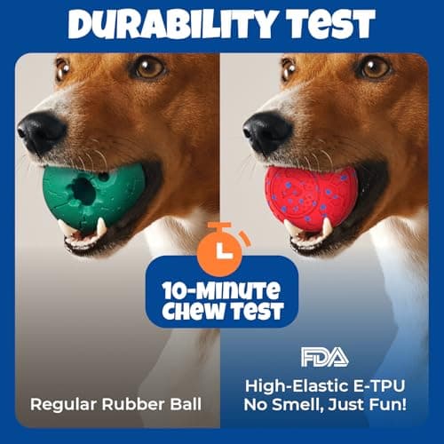 Fsitego Dog Balls: Interactive Dog Ball Auto Rolling - Interactive Dog Toys for Aggressive Chewers - Bouncy & Throwable, Type-C Rechargeable, Washable, for Small & Medium & Large Dogs – Red view 3